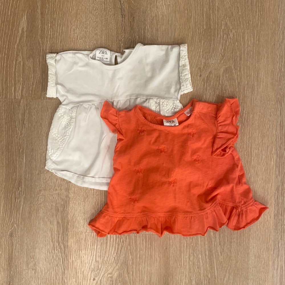 Zara baby girl top set size 9-12 months